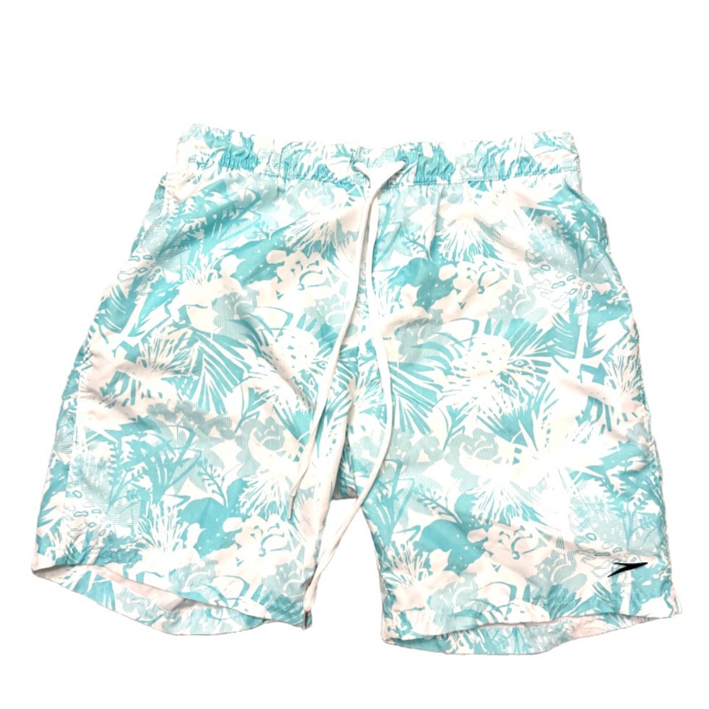 Mens Speedo Hawaiian palm print swim trunks medium